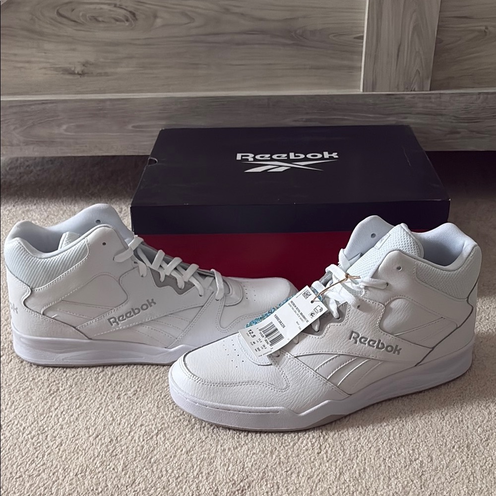 Reebok White and Gray Sneakers Classic High-Top Design SZ 12.5 men’s NIB